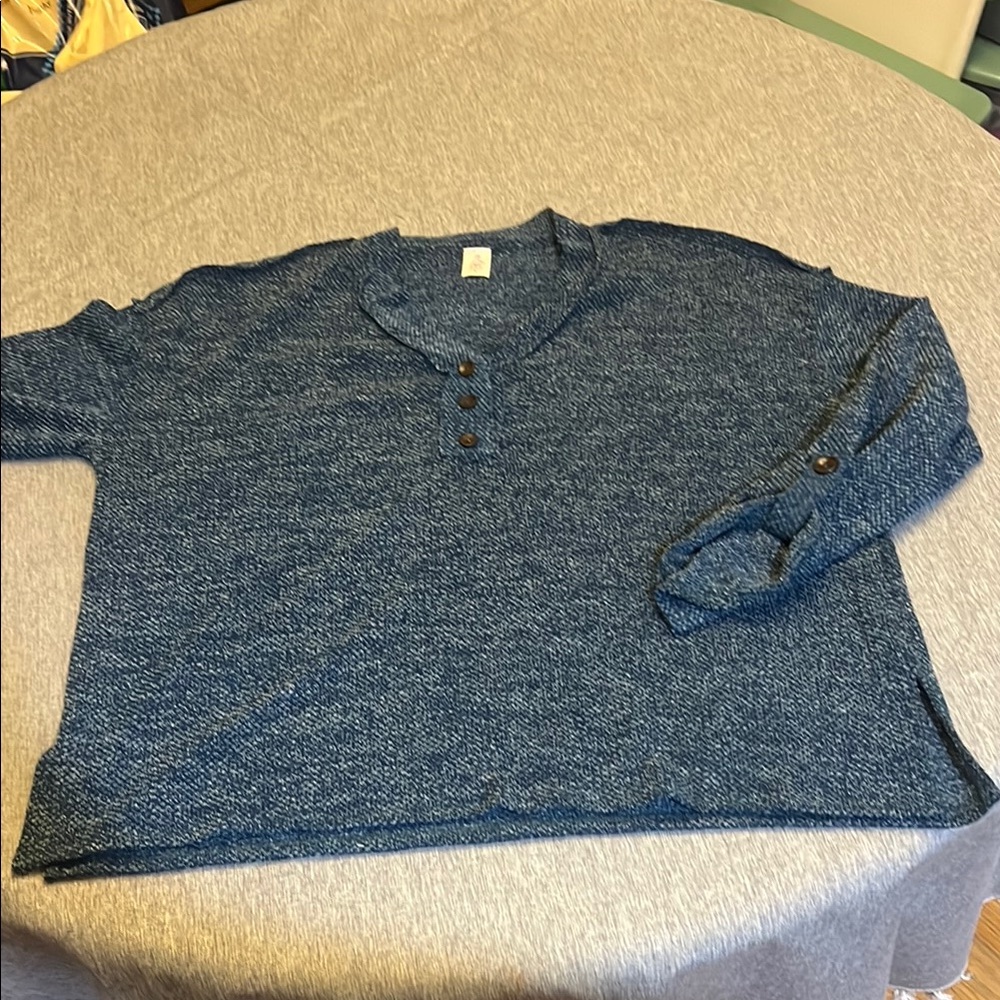 Blue V-Neck Sweaters in Soft Knit